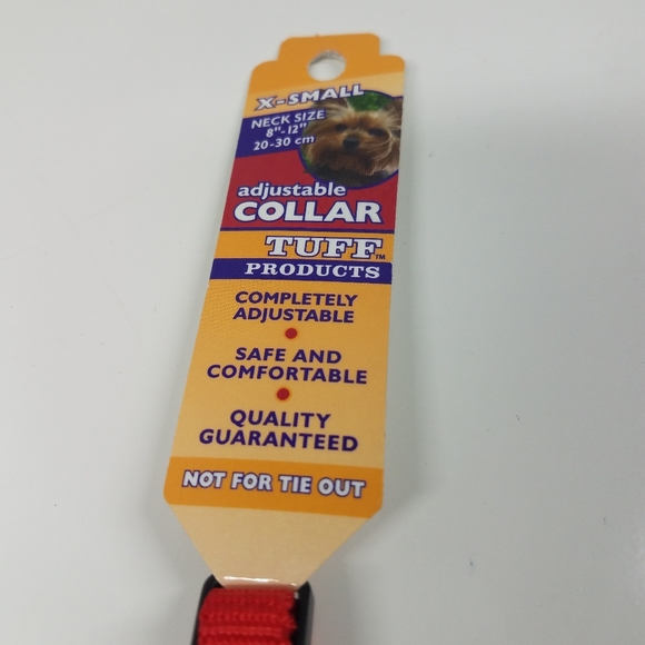 Tuff Adjustable Red Collar, X-Small - Picture 2 of 3